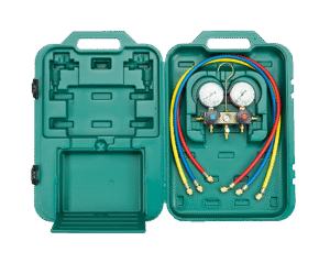 REFCO BM2-3-DS-R32 – Dviejų padėčių kolektorius R32 ir R410A su Burdono tipo manometrais